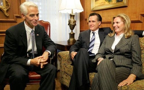 Charlie Crist with Mitt Romney