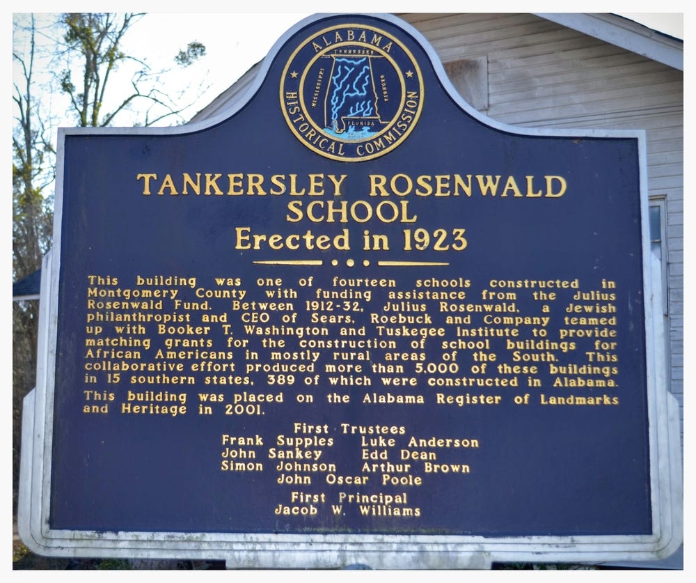 Tankersley Rosenwald School historical marker, Hope Hull, Montgomery County, Alabama