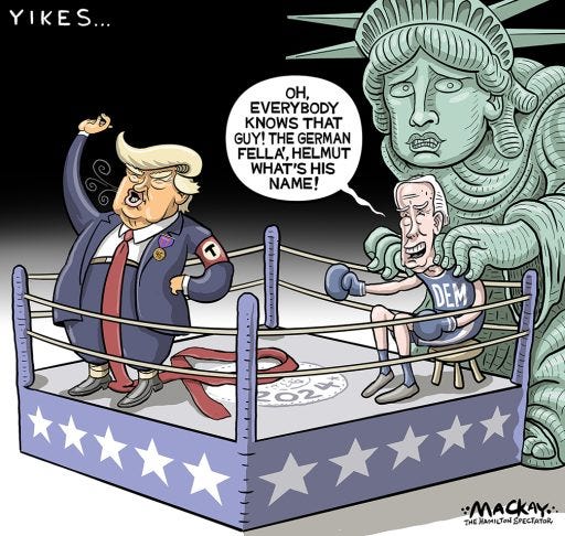 In 2024, American voters face a tough decision between President Biden's reported memory issues and Donald Trump's past authoritarian tendencies, raising concerns about the future of democracy.