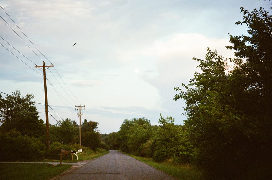 film photo of an empty road