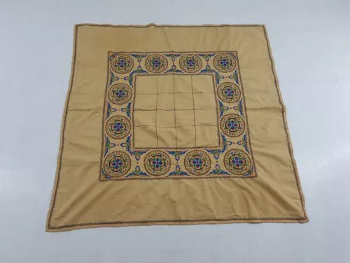 Vintage Silk Hand Embroidered Tablecloth 120x18cm - Picture 1 of 14