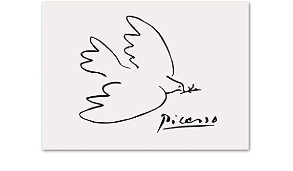 Canvas Wall Art Picasso Poster And Prints Minimalist Art Peace Dove Line  Drawing Painting Modern Pictures Living Room Decor 11.8x19.7in(30x50cm) No  Frame : Amazon.co.uk: Home & Kitchen