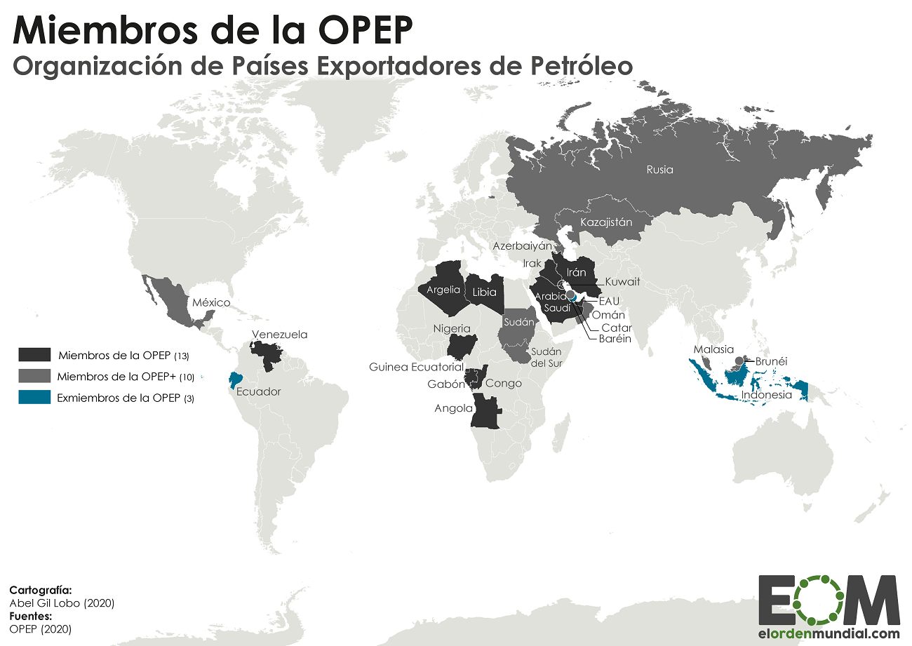 Los países de la OPEP - Mapas de El Orden Mundial - EOM