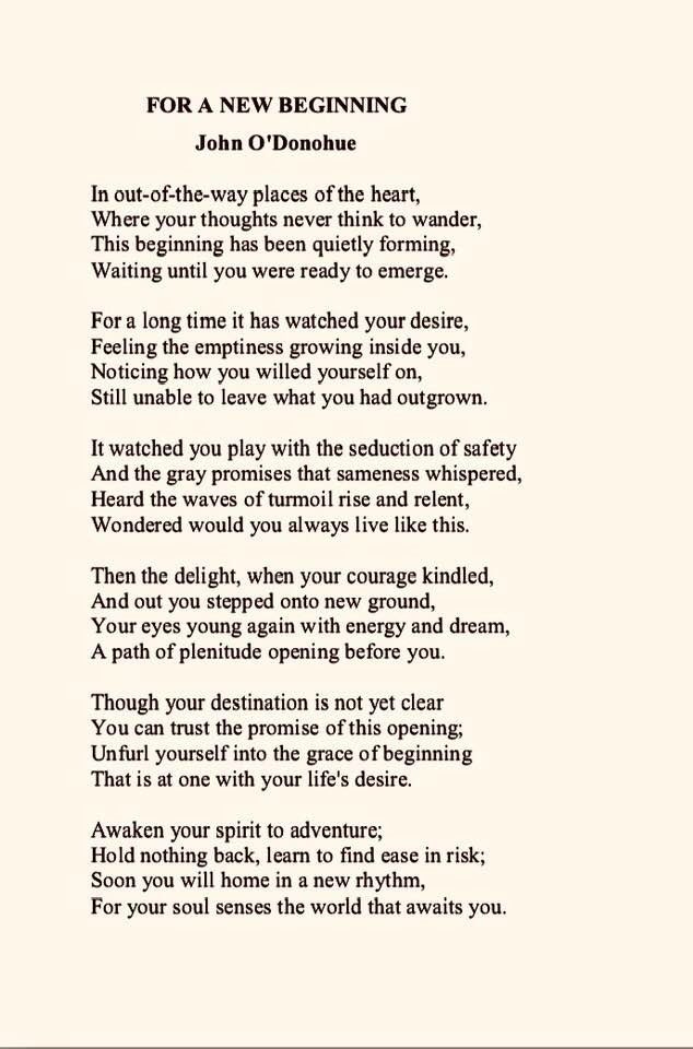 Susan Quirke on X: "For A New Beginning... Read every word of this poem.  I've always loved these words from John O'Donohue. Thanks to my friend Ann  McDonald for reminding me of