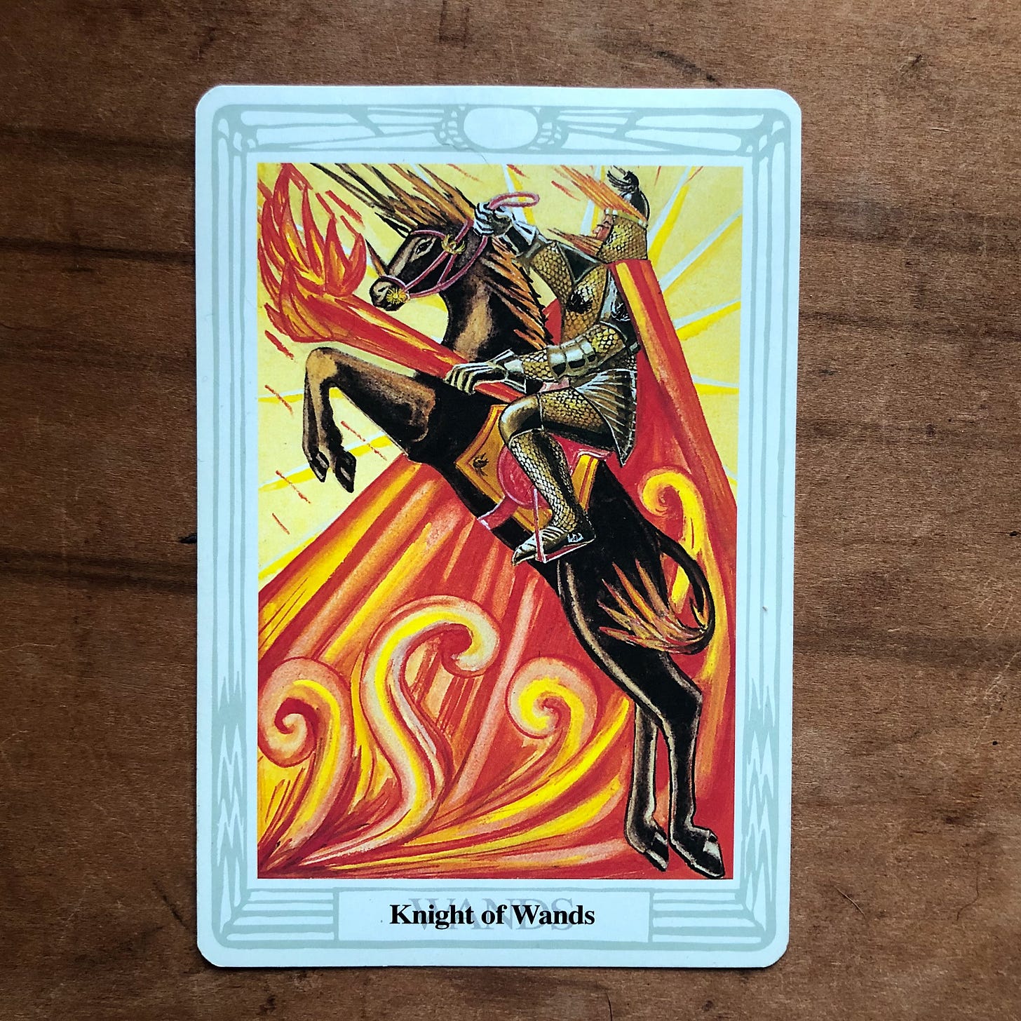 The Knight of Wands from The Thoth Tarot.