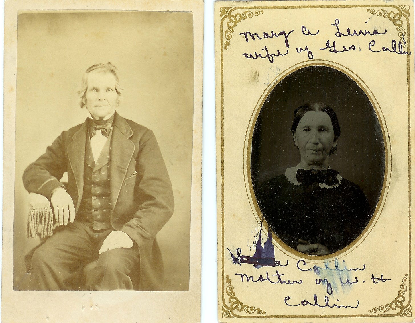 photos of George Callin and his wife, Mary "Polly" Lewis