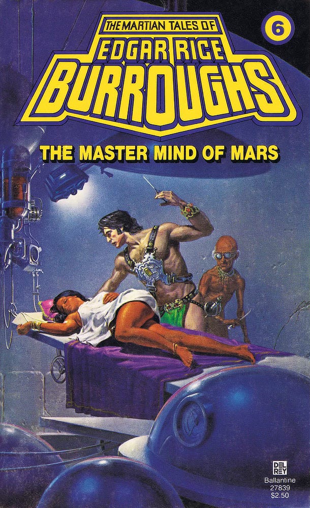 Book cover for THE MASTER MIND OF MARS by Edgar Rice Burroughs, published by Del Rey Books