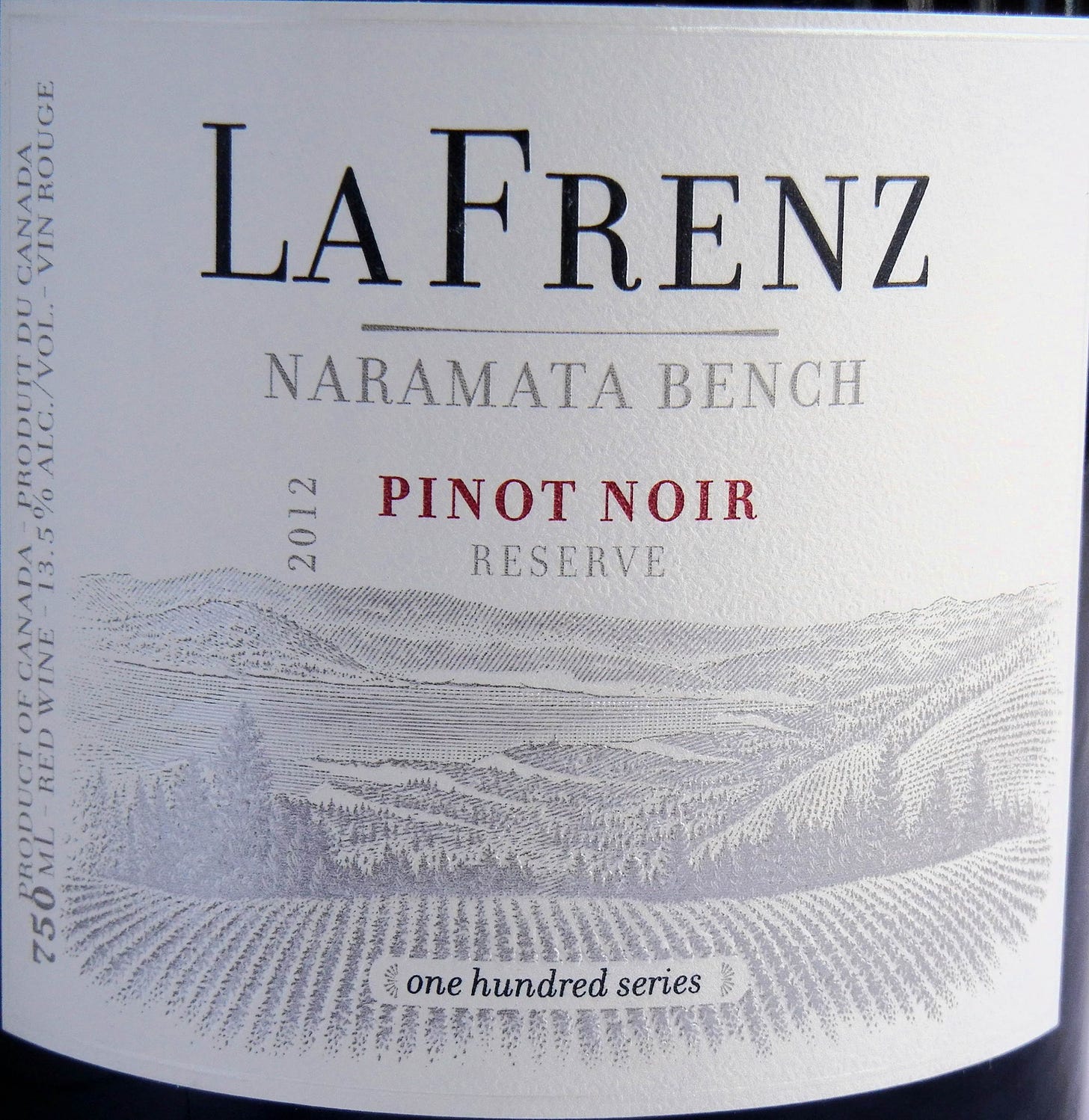 La Frenz Reserve Pinot Noir 2012 Label - BC Pinot Noir Tasting Review 19 