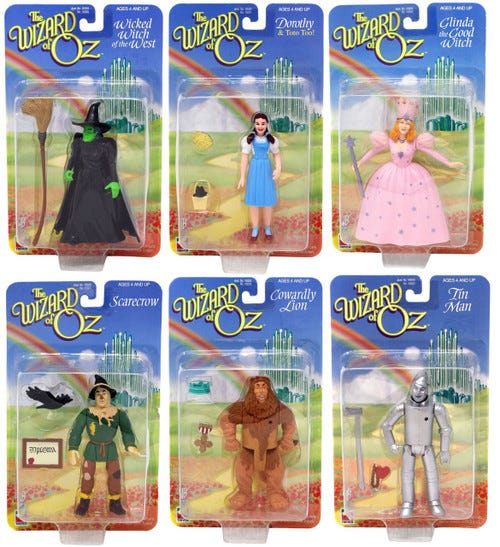 The Wizard of Oz The Wizard of Oz 5.5 Mini Doll Set Glinda, Cowardly Lion,  Tin Man, Scarecrow, Dorothy Wicked Witch Trevco - ToyWiz
