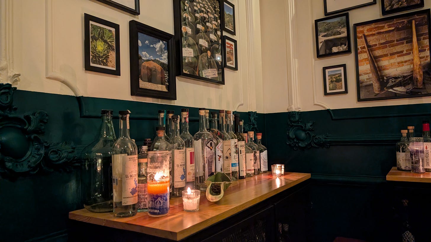Inside the tasting room at Salon de Agave in Mexico City