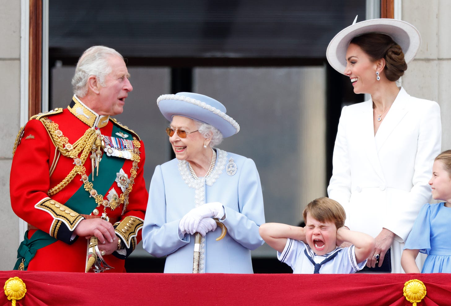 prince charles chatting to kate middleton at trooping the colour 2022