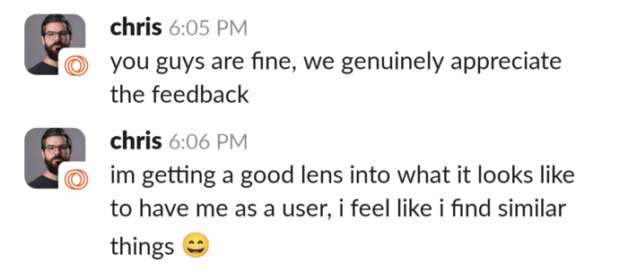 Loops Response from Chris on Slack Regarding Feedback.png