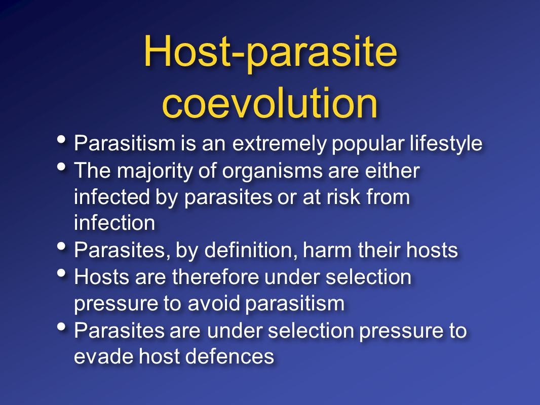 Host-Parasite Coevolution Rob Knell. Aims What is a parasite? Parasite  diversity Parasite-host coevolution Parasites and the evolution of sexual  reproduction. - ppt download