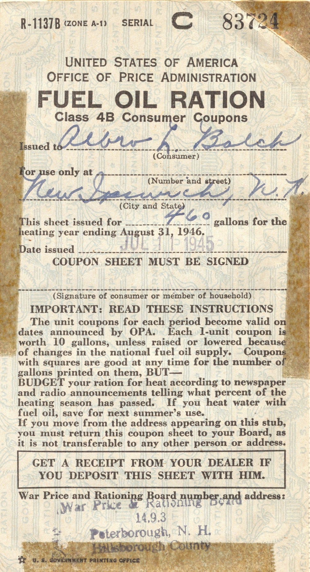 Ration coupon