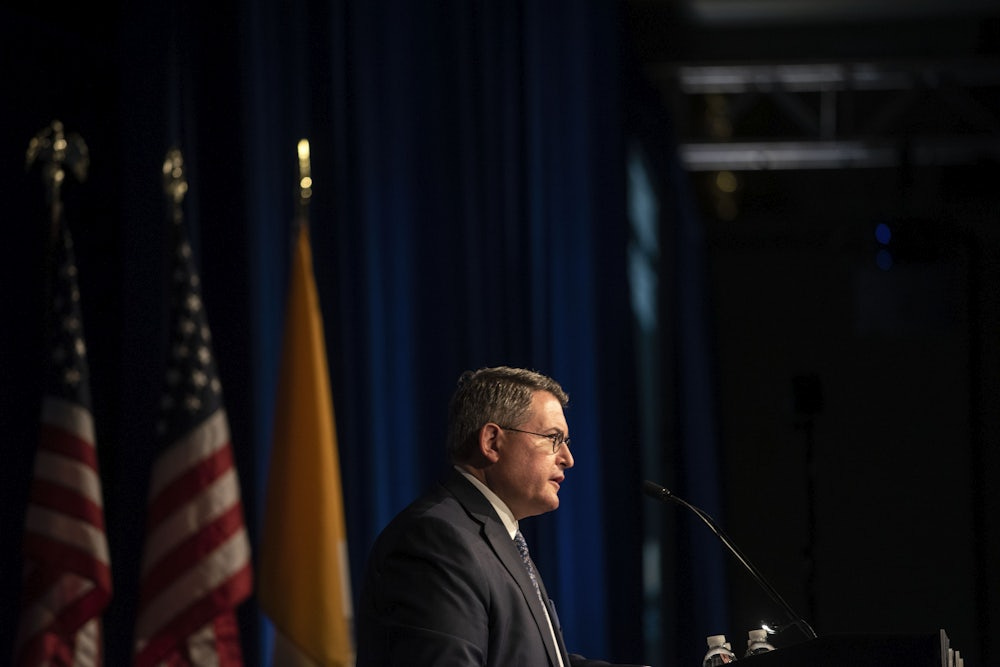 Leonard Leo speaks at the National Catholic Prayer Breakfast in Washington, D.C.