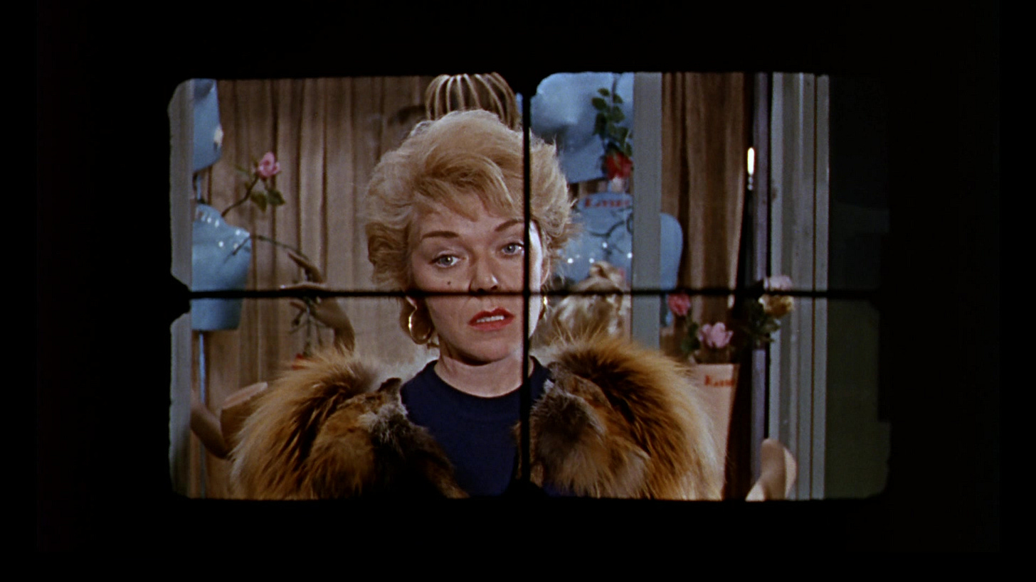 Brenda Bruce looks into the camera of a killer in "Peeping Tom" (1960)