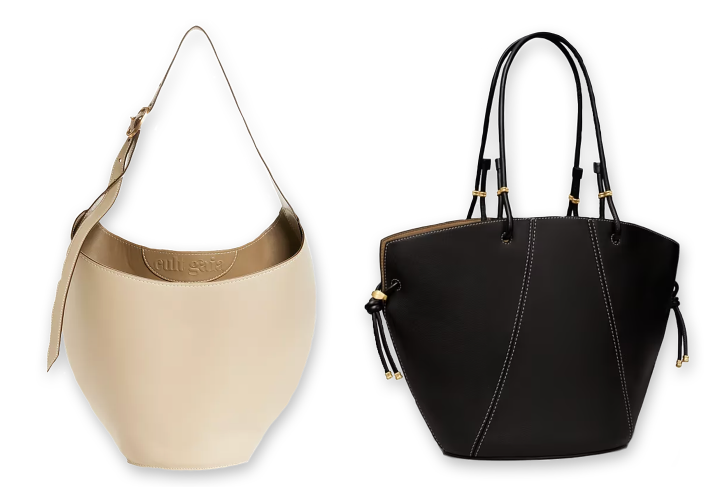 Tote bags from Cult Gaia and Tory Burch.