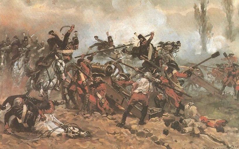 The Battle of Gross Jagersdorf in 1758, between the Prussians and Russians.  | Liberty leading the people, Famous art paintings, Famous artwork