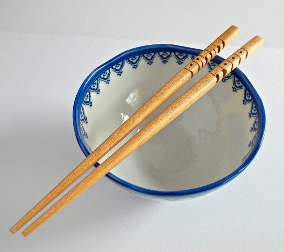 Maple Chopsticks with bowl