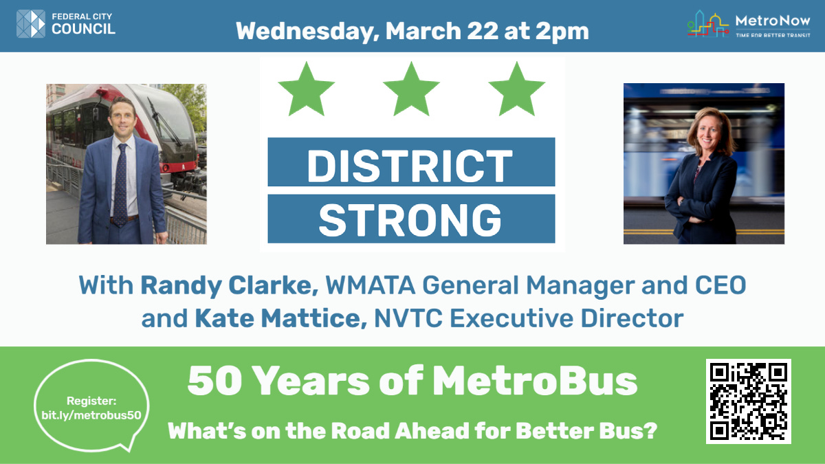 District Strong Webinar Wednesday March 22 with WMATA's Randy Clarke and NVTC's Kate Mattice