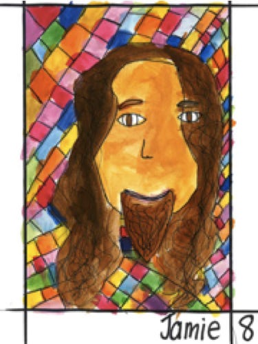 Contemplate the Face of Jesus,  a project by the children and youth of the  Adelaide Catholic Cathedral Parish, 2012. Artist: Jamie, age 8