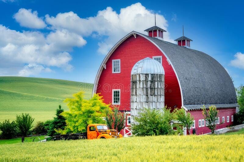 Fancy Red Barn in Farm Country of Eastern Washington State Stock Photo -  Image of agriculture, grain: 202736270