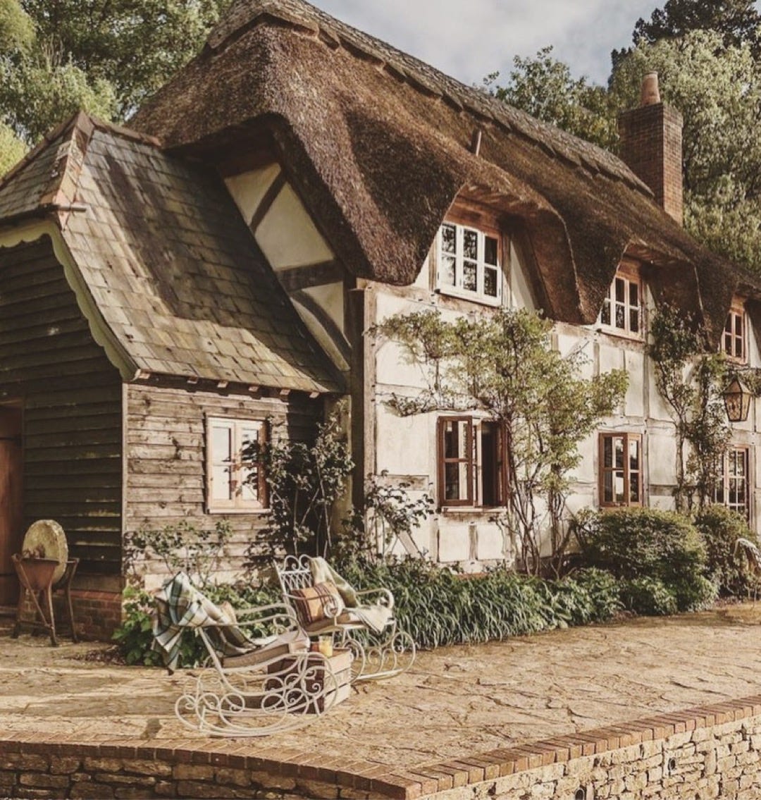 A thatched home in the New Forest that has the gracious feeling of the Herb of Grace. Photo by Boutique Retreats