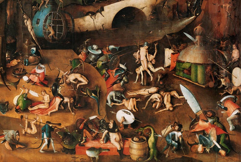 The Last Judgement, detail - Hieronymus Bosch as art print or hand painted  oil.