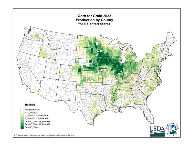 Corn Production Map