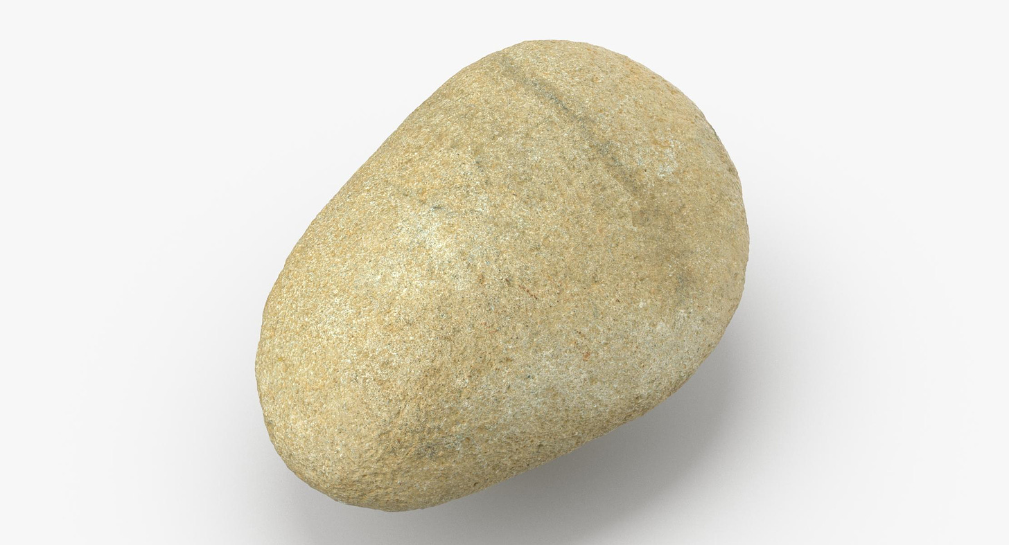 A smooth, unremarkable rock, cleaned of any distinction