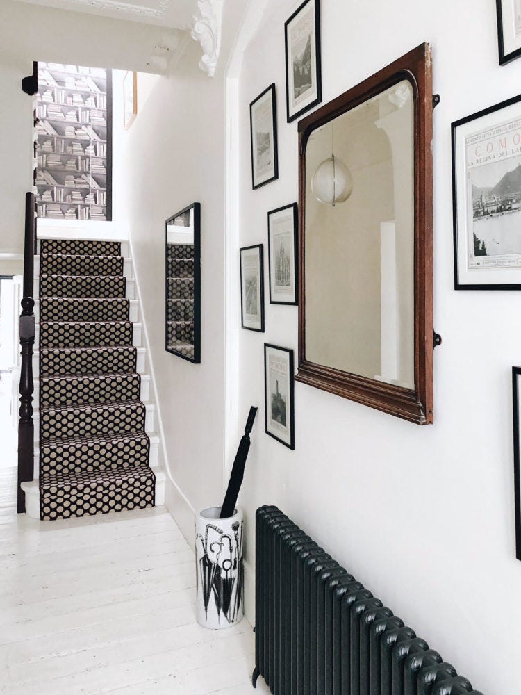 bisque radiator in hall via madaboutthehouse.com