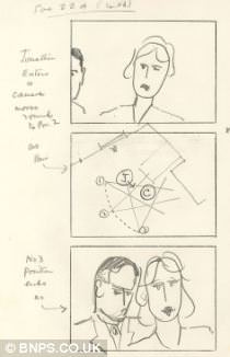 Another storyboard shows more dialogue and intricate set direction