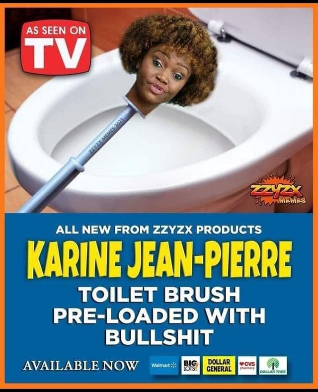 I AS SEEN ON SS ALL NEW FROM ZZYZX PRODUCTS KARINE JEAN-PIERRE TOILET BRUSH  PRE-LOADED WITH BULLSHIT AVAILABLE NOW - America's best pics and videos