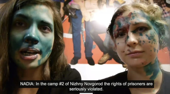 Pussy Riot's Nadya Tolokonnikova and Masha Alekhina Attacked With Paint,  Trash in Russia: Video | Pitchfork
