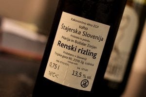 Zorjan - Renski Riesling 2014 - Back label