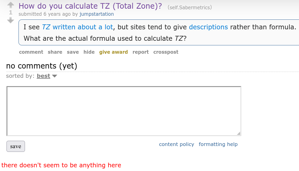 How do you calculate Total Zone Reddit