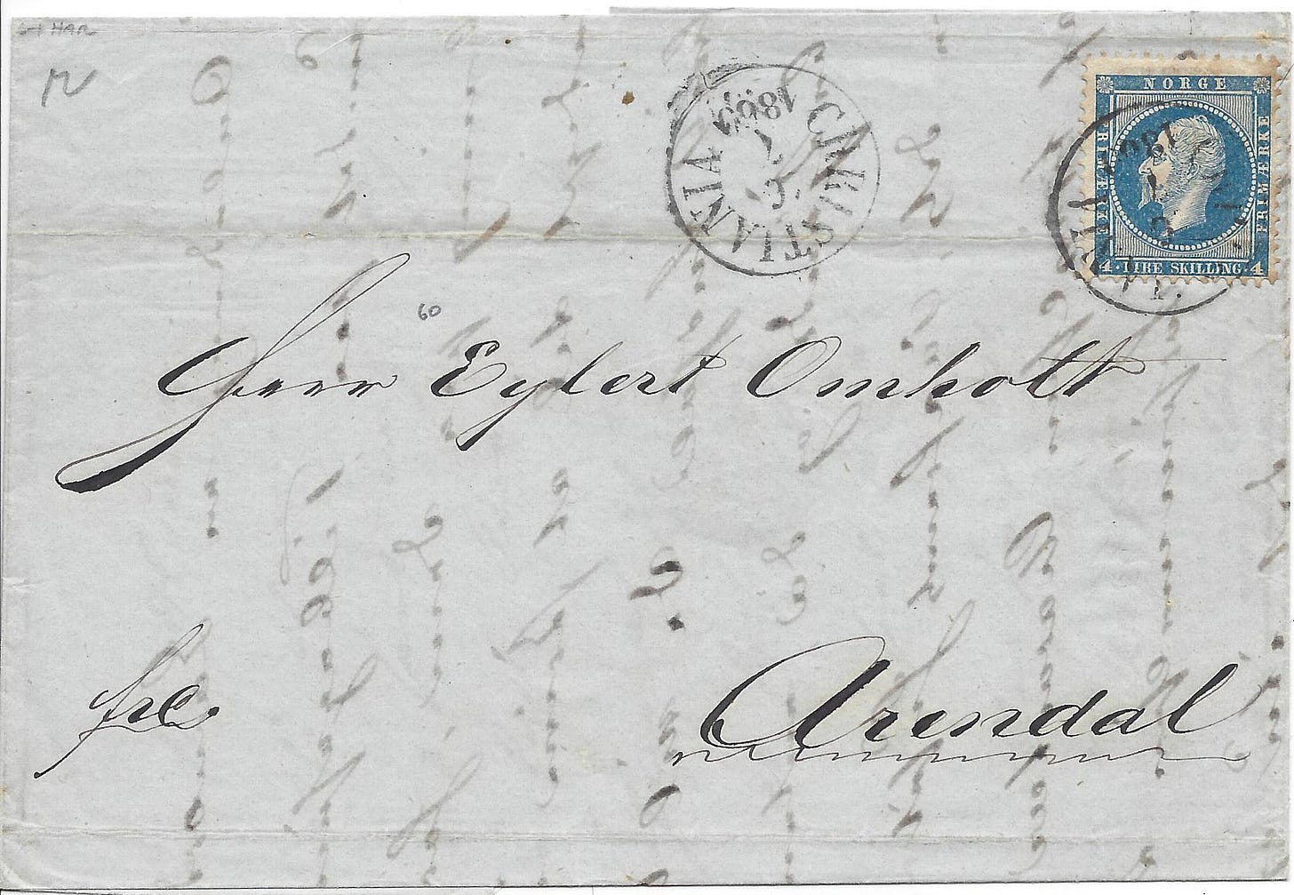 1860 simple letter in Norway