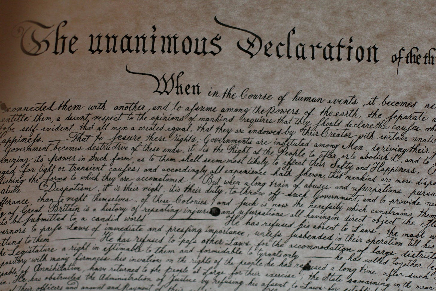 i rewrote the Declaration of Independence, and here is the close up foto :  r/Calligraphy