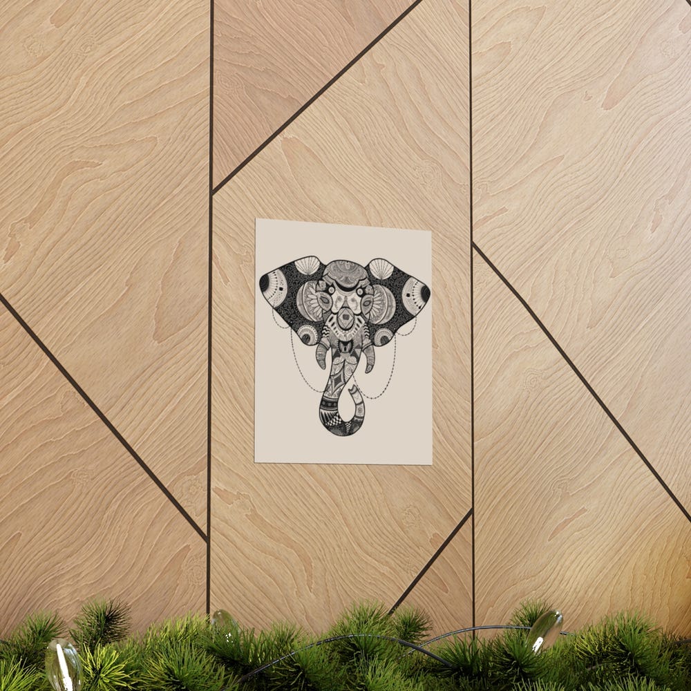 Wrong Side Creation orginal Design Elephant Mandala Design hanging on a wall