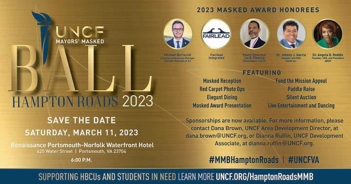 UNCF Gold flyer for Masked ball