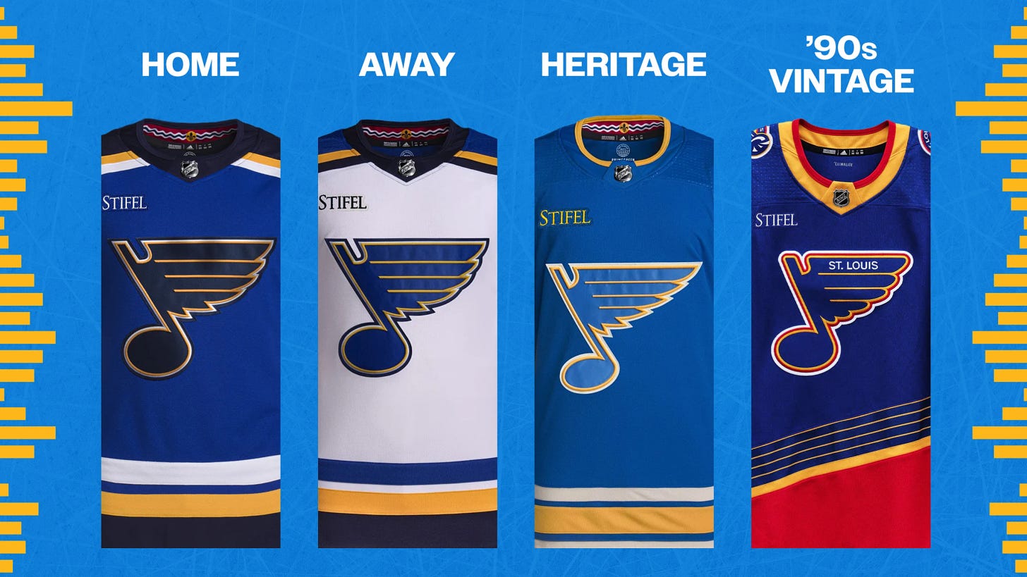 ST. LOUIS BLUES 1990's Away CCM Throwback Jersey Customized Any