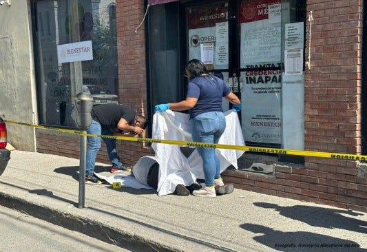 Muerto en el Banco de Bienestar