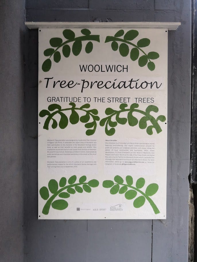 Sign celebrating trees