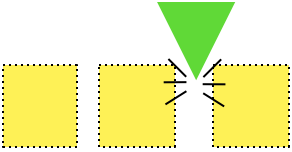 A lone triangle tries to fit in among some other squares.