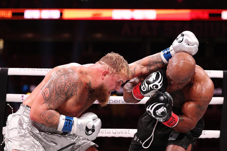 Paul won a unanimous decision over Tyson. (Al Bello/Getty Images for Netflix)