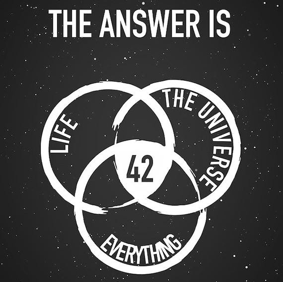 Buy 42 is the Answer to Life, Hitchhiker's Guide to the Galaxy Typography  Poster, Typography Wall Art, Quote Print, Inspirational Poster, Online in  India - Etsy