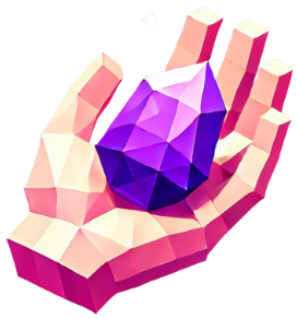 hand holding crystal