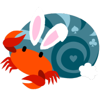 Hermit crab in rabbit ears and tail