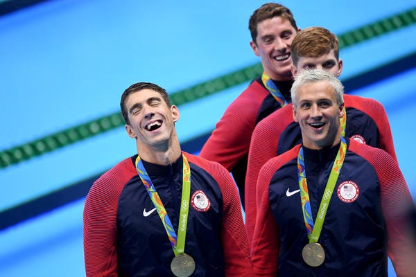 ryan lochte medal bulge with michael phelps rio