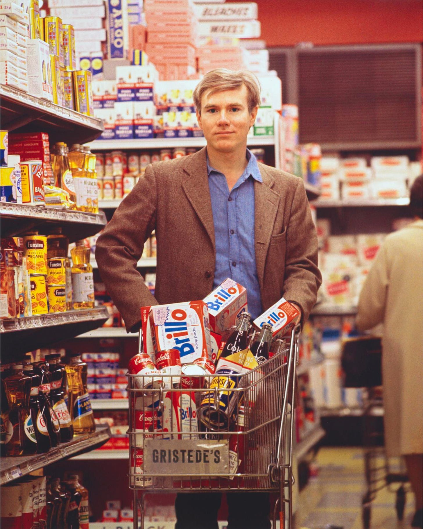 r/museum - Bob Adelman - Andy Warhol Shopping at Gristede’s on Second Avenue, New York City (1965)